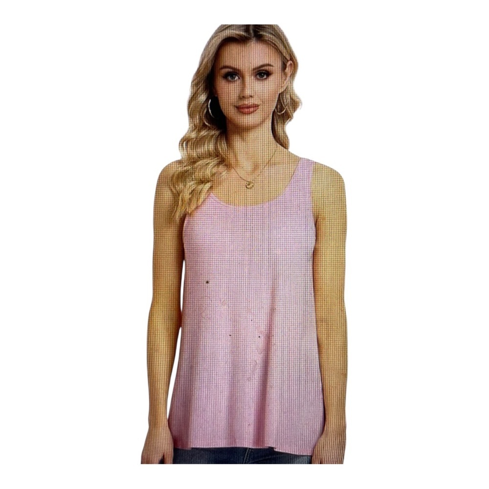 Accbiety Tank Top for Women with Built Bra Flowy Loose Fit Tank Pleated Cami XL